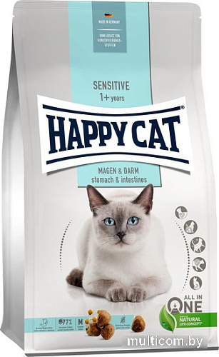 Сухой корм для кошек Happy Cat Sensitive Magen & Darm 34/14 с уткой и рисом 1.3 кг