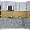 Готовая кухня Интерлиния Мила Пластик 1.88x3.0 PR (туманный глянец/мрамор/дуб бунратти)