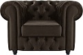 Интерьерное кресло Brioli Честерфилд (велюр, B74 коричневый/темные ножки)