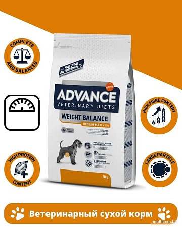 Сухой корм для собак Advance VetDiet Weight Balance 3 кг