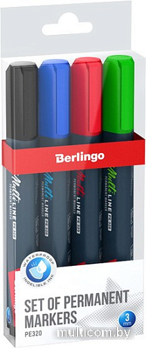 Маркер перманентный Berlingo MultiLine PE320 ВМс_17409 (4 цвета)