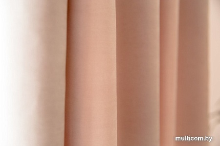 Комплект штор Decoretto Сатин светлая пудра ССП-K29 4x2.6 м (светло-розовый, 2 шт)