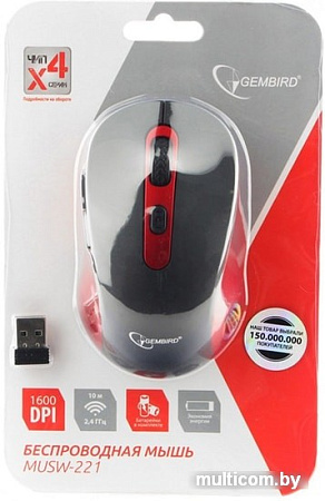 Мышь Gembird MUSW-221-R