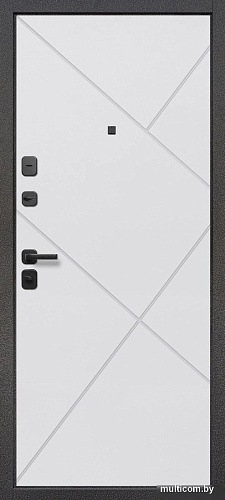 Металлическая дверь Guard 7см Серебро/белый матовый (96x205, левая)