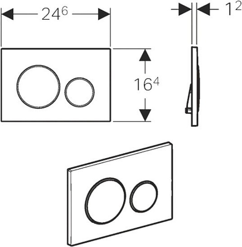 Geberit Sigma 20 115.882.SN.1 (нержавеющая сталь)