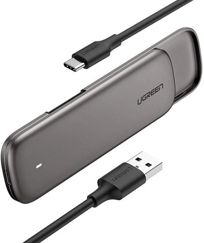 Бокс для жесткого диска Ugreen M.2 Enclosure microUSB 3.0 (серый)