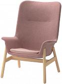 Интерьерное кресло Ikea Ведбу c высокой (гуннаред светлый/коричнево-розовый) 304.235.93