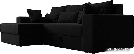 Угловой диван Mebelico Майами 15 114908L (левый, микровельвет, черный)