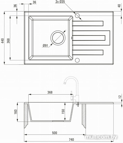 Кухонная мойка Deante Lima ZRL 2113 (графитовый)
