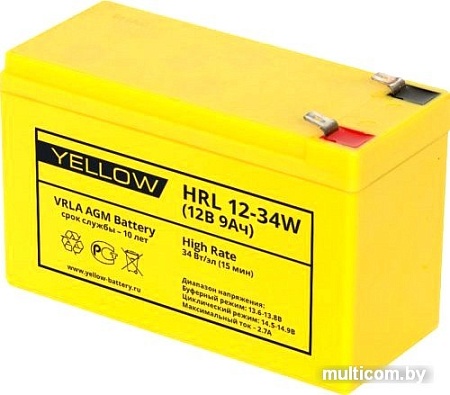 Аккумулятор для ИБП Yellow HRL 12-34W