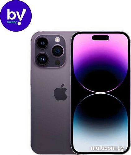 Смартфон Apple iPhone 14 Pro 256GB Восстановленный by Breezy, грейд B (темно-фиолетовый)