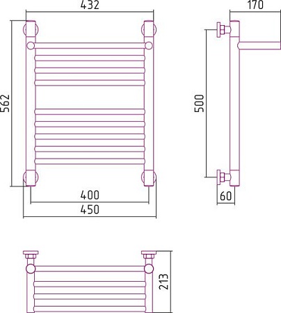 Полотенцесушитель Сунержа Богема с полкой+ 500x400 00-0223-5040