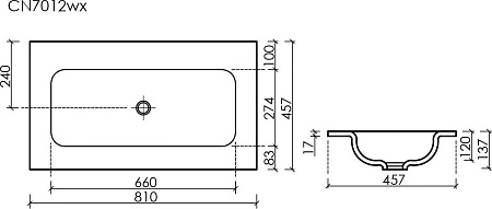 Умывальник Ceramica Nova CN7012MBwx