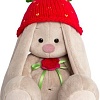 Мягкая игрушка Зайка Ми в вязаной шапке &amp;quot;Клубничка&amp;quot; (23 см)