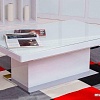 Стол-трансформер Levmar Space (стекло белый/сатинированная сталь)