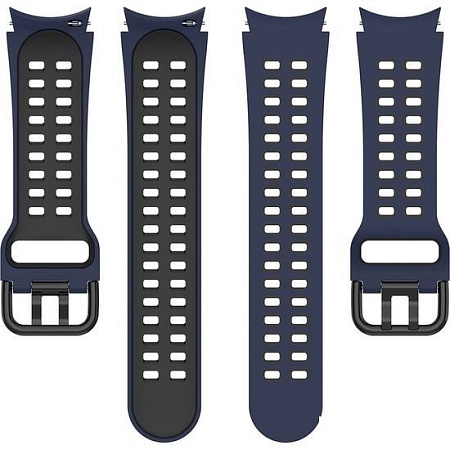 Ремешок Rumi Extreme силиконовый для Samsung Galaxy Watch4/5 (20 мм, темно-синий/черный)
