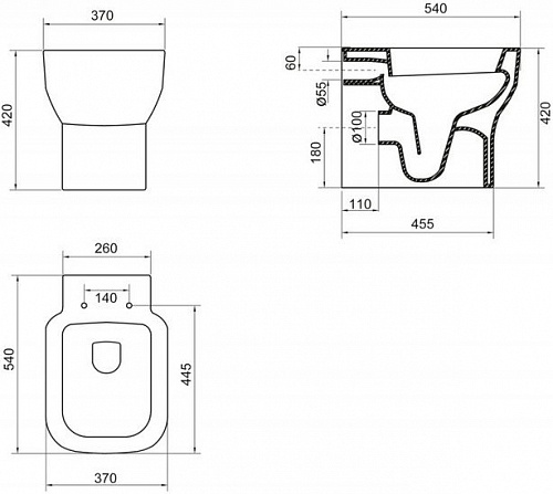 Унитаз BelBagno Vaso BB127CB