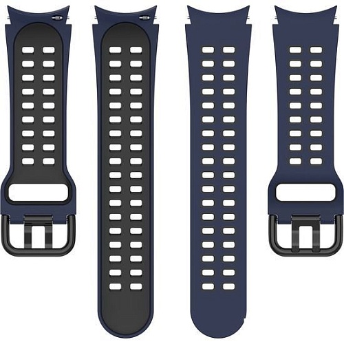 Ремешок Rumi Extreme силиконовый для Samsung Galaxy Watch4/5 (20 мм, темно-синий/черный)