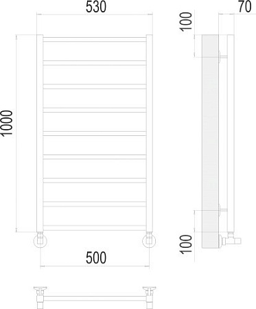 Полотенцесушитель TERMINUS Контур П9 500х1000