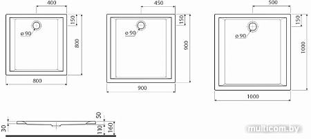 Душевой поддон Kolo Pacyfik 80x80 XBK0780000
