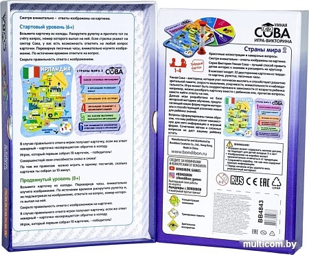 Развивающая игра Bondibon Умная сова Страны мира 2 ВВ4843