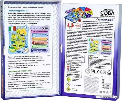 Развивающая игра Bondibon Умная сова Страны мира 2 ВВ4843