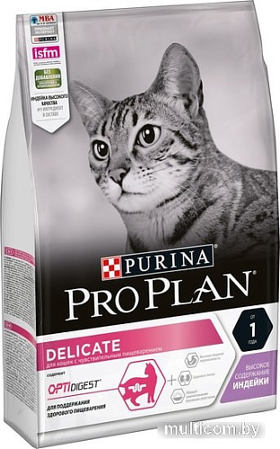 Сухой корм для кошек Pro Plan Delicate Adult OptiRenal с индейкой 3 кг