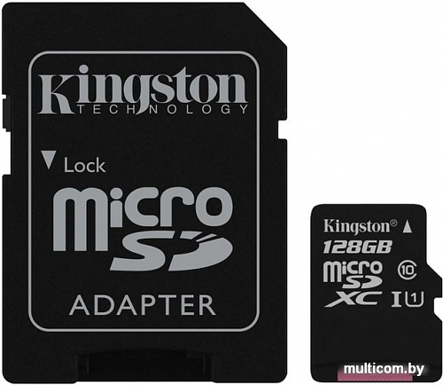 Карта памяти Kingston Canvas Select SDCS/128GB microSDXC 128GB (с адаптером)