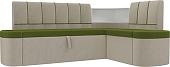 Угловой диван Mebelico Тефида 107520 (правый, зеленый/бежевый)