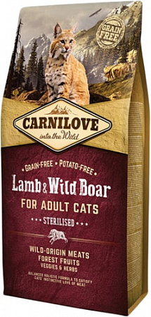 Корм для кошек Carnilove Adult Lamb & Wild Boar Sterilised 6 кг