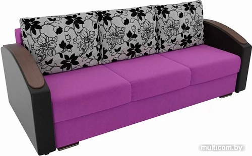 Диван Лига диванов Монако slide 102007 (фиолетовый/черный/серый)