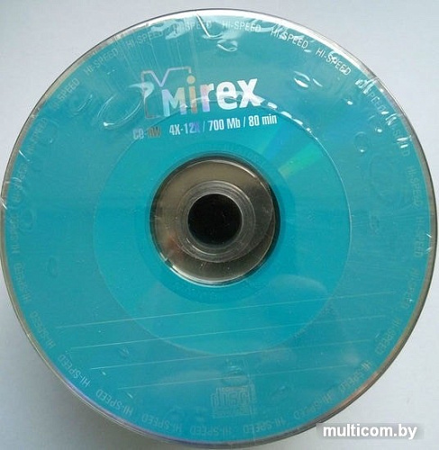 CD-RW диск Mirex 700Mb 12x Mirex в плёнке 50 шт.