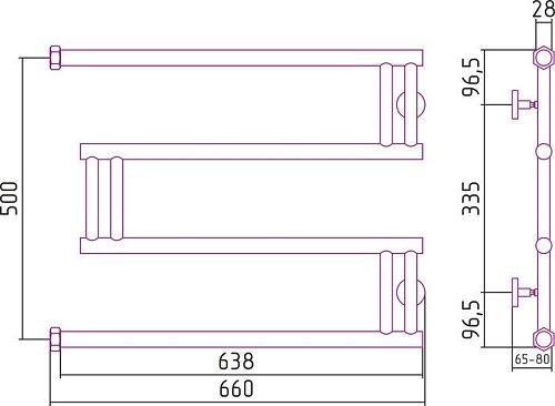 Полотенцесушитель Сунержа High-Tech model M 500x650 12-0050-5065