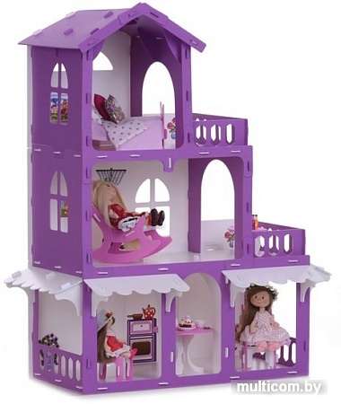 Krasatoys Дом Николь с мебелью 000287 (белый/сиреневый)