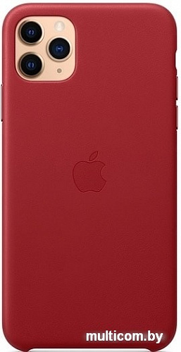 Чехол Apple Leather Case для iPhone 11 Pro Max (красный)