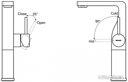 Смеситель Bravat Arc F16061K-A2-ENG (черный)