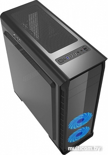 Корпус GameMax 9503X Elysium (черный, голубая подсветка)