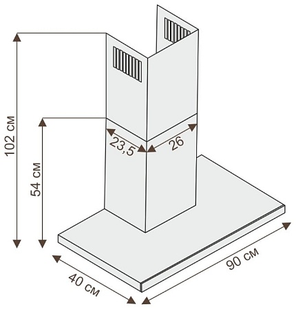 Каминная вытяжка Ciarko TOP 60 Black
