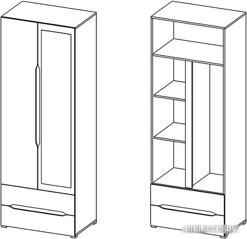 Шкаф распашной Горизонт Вега 2х ств (прованс)