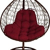 Подвесное кресло M-Group XL 11120202 (коричневый ротанг/бордовая подушка)