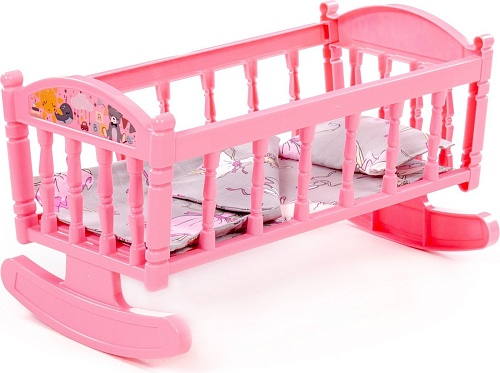 Кроватка для кукол Полесье Кроватка-качалка №4 24040 (розовый)