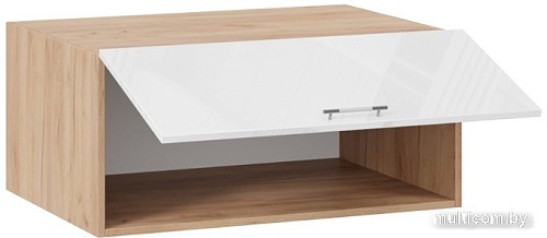 Шкаф навесной Трия Весна 1В8ГП (дуб крафт золотой/белый глянец)