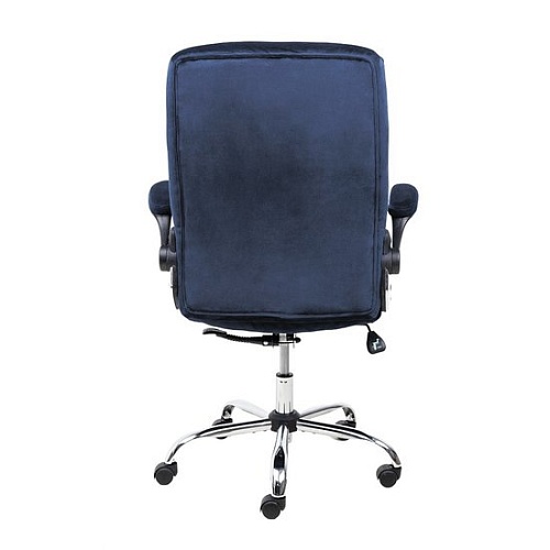 Кресло AksHome Caesar Chrome (вельвет, темно-синий)