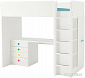 Кровать-чердак Ikea Стува/Фолья 200x90 (4 ящика, 2 дверцы, белый) 792.752.42