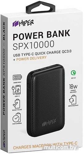 Портативное зарядное устройство Hiper SPX10000 (черный)