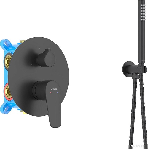Душевая система Aquatek Бетта AQ1173MB (черный матовый)