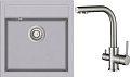 Кухонная мойка Aquasanita Tesa SQT100W + Akvaduo 2663 (алюметаллик 202/никель 002)