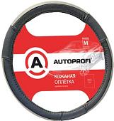 Оплетка на руль Autoprofi AP-678 BK/GY (M) (черный/серый)