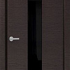 Межкомнатная дверь Юркас Deform H4 ДО 60x200 (дуб французский темный/Lacobel черный)