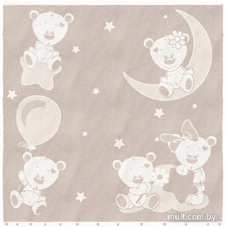 Полотенце Нордтекс Облачко Дружба мишек МХ42 100x100 (бежевый тауп/белый)